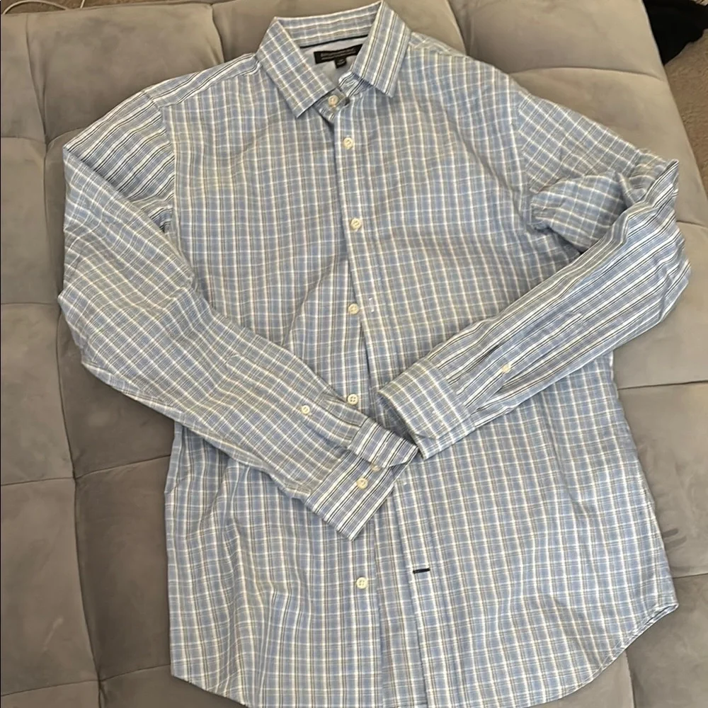 Banana Republic Light Blue Plaid Men's Shirt size medium